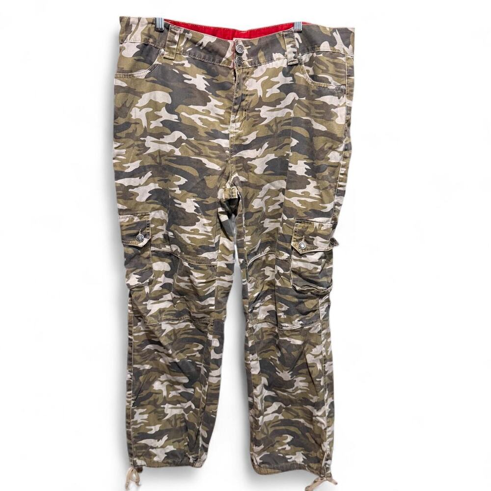 Y2K Vintage Faded Glory Camo Cargo Pants 18 Baggy Utility Military